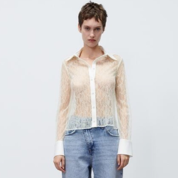 Zara | Tops | Zara Combination Lace Shirt | Poshmark